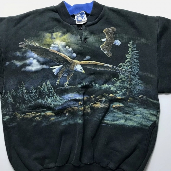 AU Art Unlimited Bald Eagle Nature All Over Print Size Large Sweater - Picture 2 of 6